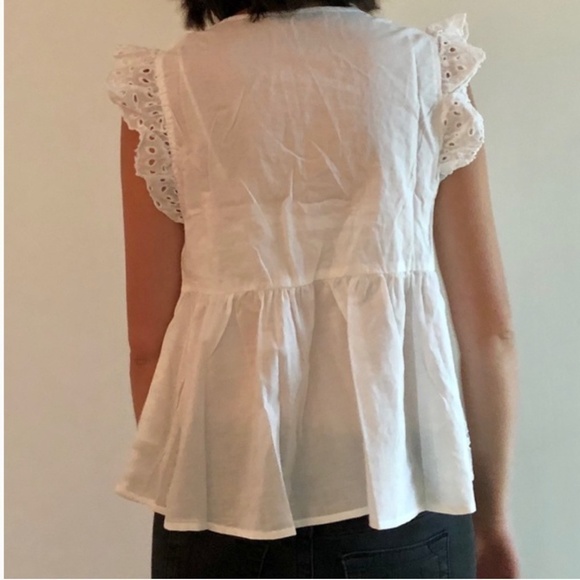 NWT SHEIN White Eyelet Sleeveless Blouse -  XS - Picture 4 of 13